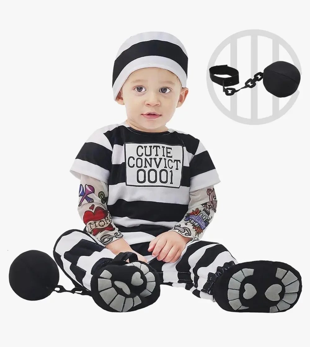 New Spooktacular Creations Toddler Prisoner Costume 3T Cutie Convict Halloween